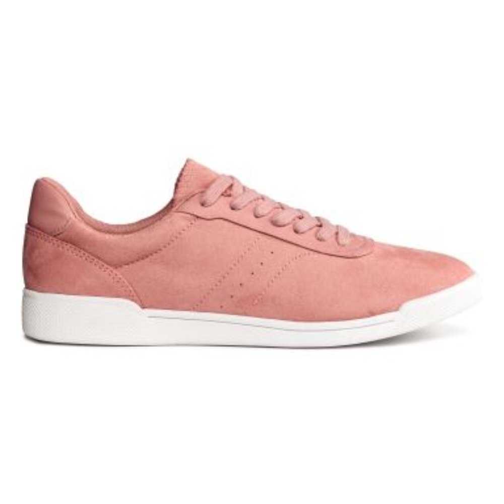 Faux Suede Powder Pink Sneaker Shoes 7 EU 38